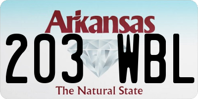 AR license plate 203WBL