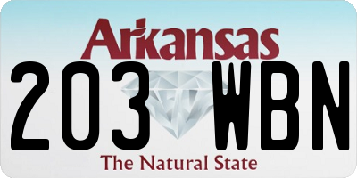 AR license plate 203WBN