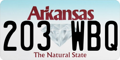 AR license plate 203WBQ