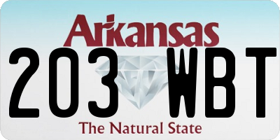 AR license plate 203WBT