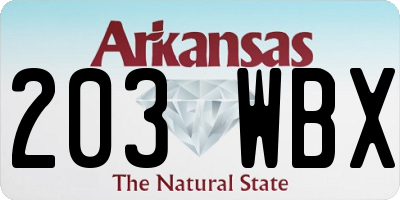 AR license plate 203WBX