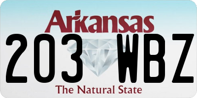 AR license plate 203WBZ