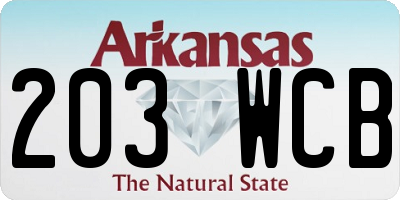 AR license plate 203WCB