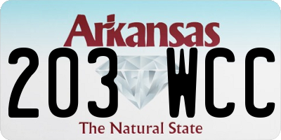 AR license plate 203WCC