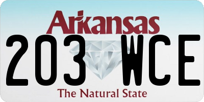 AR license plate 203WCE