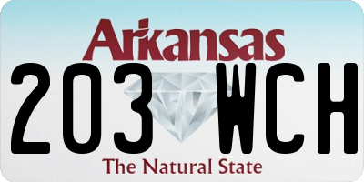 AR license plate 203WCH