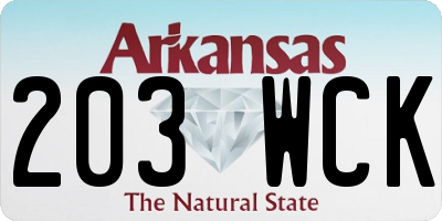 AR license plate 203WCK