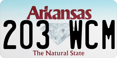 AR license plate 203WCM