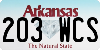 AR license plate 203WCS
