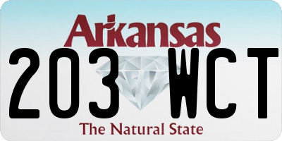 AR license plate 203WCT