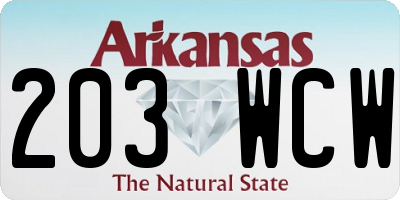 AR license plate 203WCW