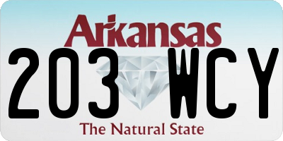 AR license plate 203WCY
