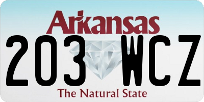 AR license plate 203WCZ