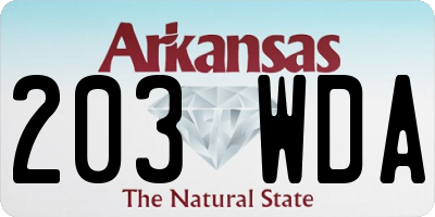 AR license plate 203WDA