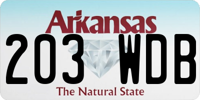 AR license plate 203WDB