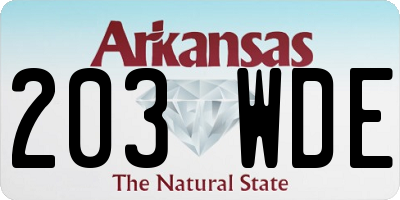 AR license plate 203WDE