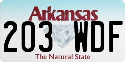 AR license plate 203WDF