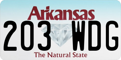 AR license plate 203WDG