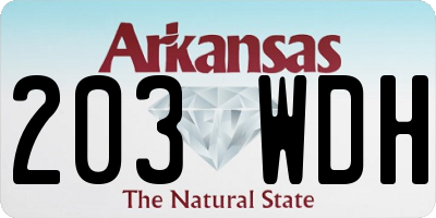 AR license plate 203WDH