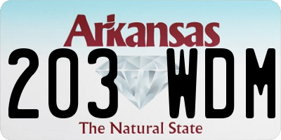 AR license plate 203WDM