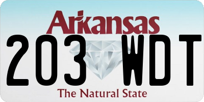 AR license plate 203WDT