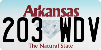 AR license plate 203WDV
