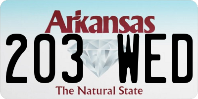 AR license plate 203WED