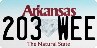 AR license plate 203WEE