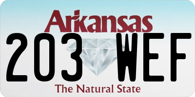 AR license plate 203WEF