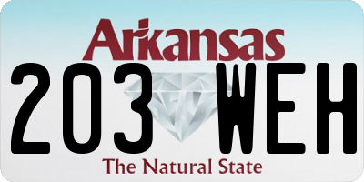 AR license plate 203WEH
