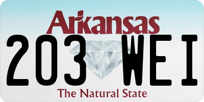 AR license plate 203WEI