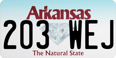 AR license plate 203WEJ