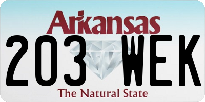 AR license plate 203WEK