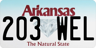 AR license plate 203WEL