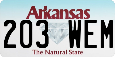 AR license plate 203WEM