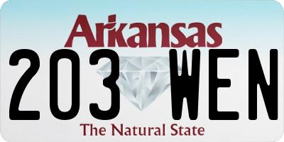 AR license plate 203WEN