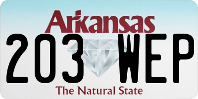 AR license plate 203WEP