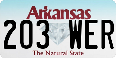 AR license plate 203WER