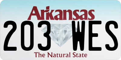 AR license plate 203WES