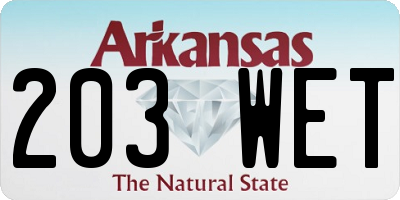 AR license plate 203WET