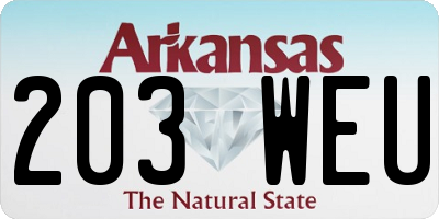 AR license plate 203WEU