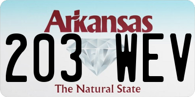 AR license plate 203WEV