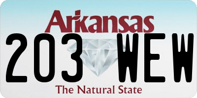 AR license plate 203WEW