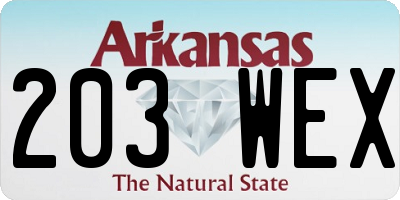 AR license plate 203WEX