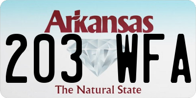 AR license plate 203WFA