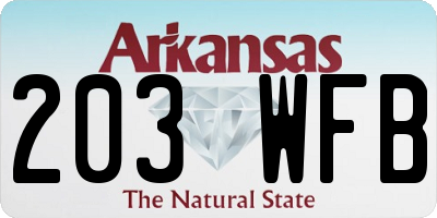 AR license plate 203WFB
