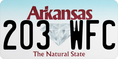 AR license plate 203WFC