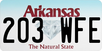 AR license plate 203WFE