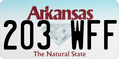 AR license plate 203WFF
