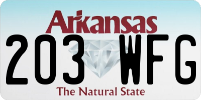 AR license plate 203WFG